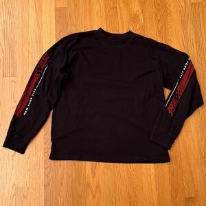 Abercrombie Kids Black Long Sleeve Tee with logos on sleeves